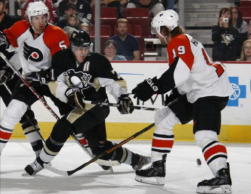 Evgeni Malkin, Braydon Coburn, Scott Hartnell