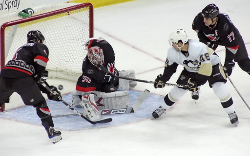 Dennis Seidenberg, Cam Ward, Tyler Kennedy, Rod Brind'Amour