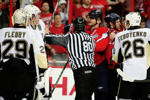 Marc-Andre Fleury, Evgeni Malkin, Matt Bradley, Ruslan Fedotenko