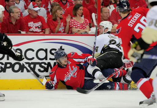 Matt Cooke, Alexander Ovechkin, David Steckel