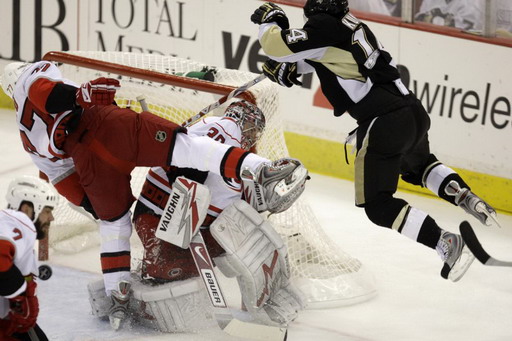 Chris Kunitz, Joe Corvo, Cam Ward