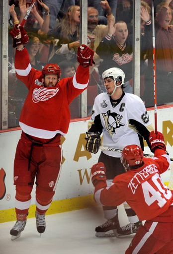 Sidney Crosby, Johan Franzen, Henrik Zetterberg