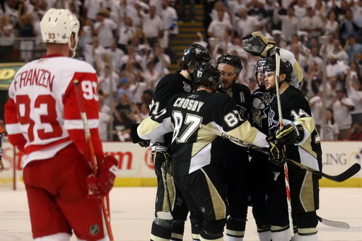 Sidney Crosby, Evgeni Malkin, Sergei Gonchar, Kristopher Letang, Chris Kunitz, Johan Franzen