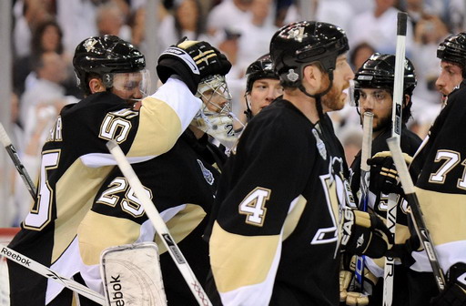 Sergei Gonchar, Marc-Andre Fleury, Ruslan Fedotenko, Rob Scuderi, Kristopher Letang