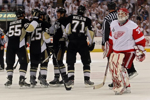 Sergei Gonchar, Maxime Talbot, Ruslan Fedotenko, Evgeni Malkin, Chris Osgood