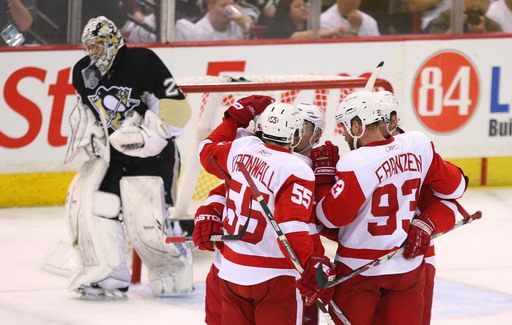 Niclas Kronwall, Johan Franzen, Marc-Andre Fleury