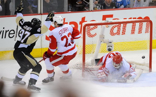 Sidney Crosby, Chris Osgood, Brad Stuart