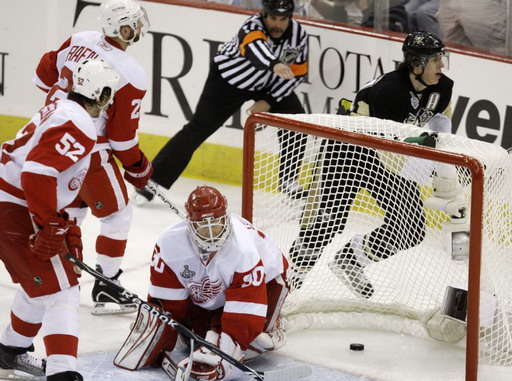 Evgeni Malkin, Chris Osgood, Jonathan Ericsson, Brian Rafalski