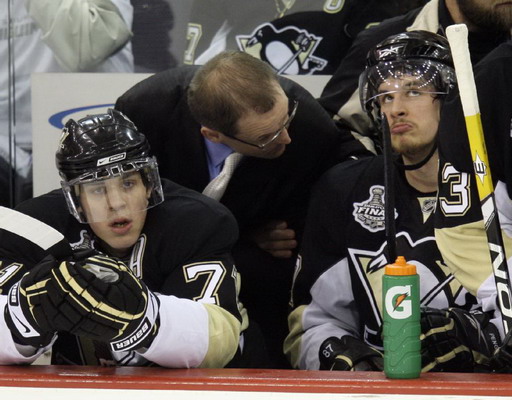 Evgeni Malkin, Dan Bylsma, Sidney Crosby