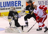 Marc-Andre Fleury, Kristopher Letang, Kirk Maltby