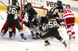 Kristopher Letang, Marc-Andre Fleury, Mark Eaton, Ruslan Fedotenko, Evgeni Malkin, Mikael Samuelsson, Tomas Holmstrom