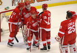 Pavel Datsyuk, Chris Osgood, Jiří Hudler, Kirk Maltby