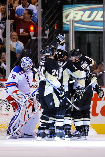 Henrik Lundqvist, Jay McKee, Bill Guerin, Sidney Crosby