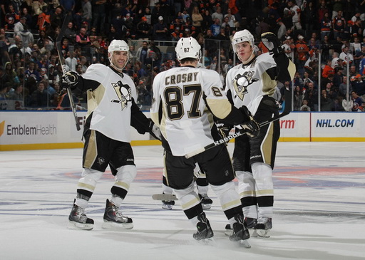 Pascal Dupuis, Sidney Crosby, Evgeni Malkin