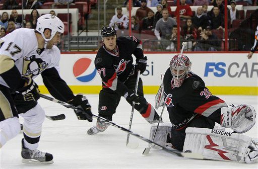 Mike Rupp, Cam Ward, Joe Corvo