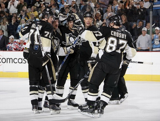 Evgeni Malkin, Alex Goligoski, Bill Guerin, Sidney Crosby