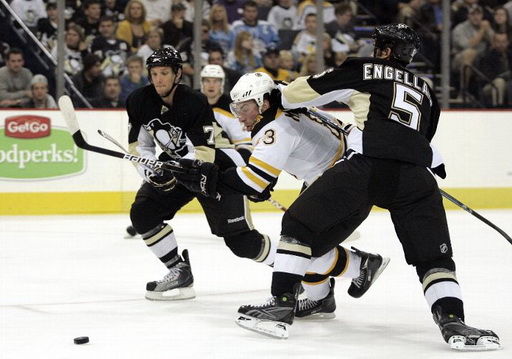 Brad Marchand, Deryk Engelland, Mark Eaton