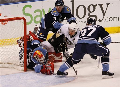 Tomáš Vokoun, Sidney Crosby, Keith Ballard, Steven Reinprecht