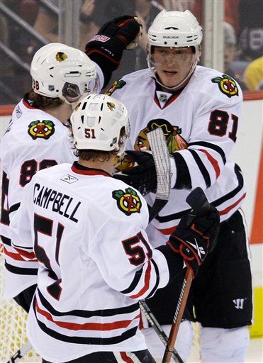 Marián Hossa, Tomáš Kopecký, Brian Campbell