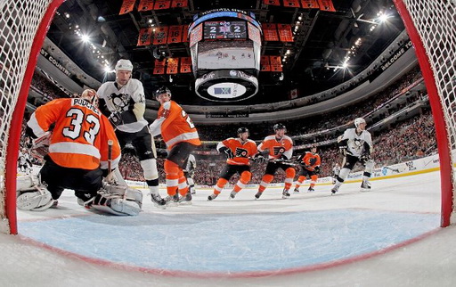 Brian Boucher, Matt Carle, Ryan Parent, Mike Richards, Bill Guerin, Chris Kunitz