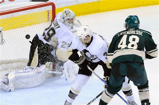 Guillaume Latendresse, Marc-Andre Fleury, Alex Goligoski