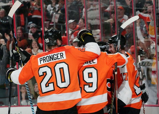 Chris Pronger, Scott Hartnell, Jeff Carter