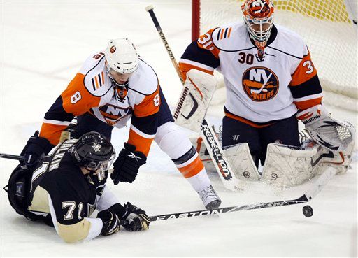 Evgeni Malkin, Dwayne Roloson