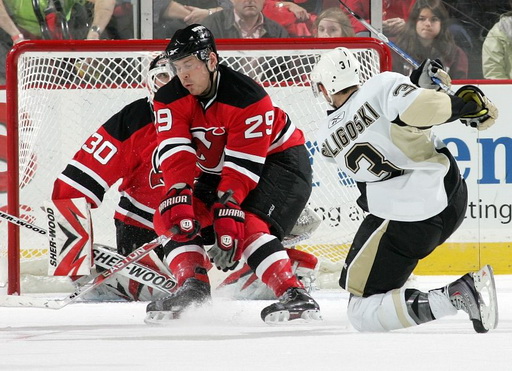 Alex Goligoski, Anssi Salmela, Martin Brodeur