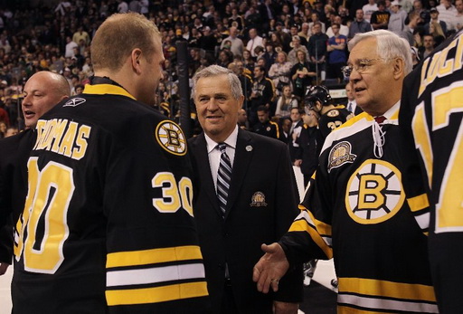 Tim Thomas, Harry Sinden, Johnny Bucyk