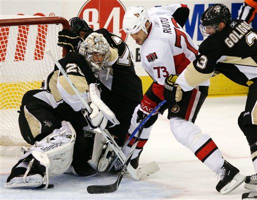 Marc-Andre Fleury, Jarkko Ruutu, Alex Goligoski