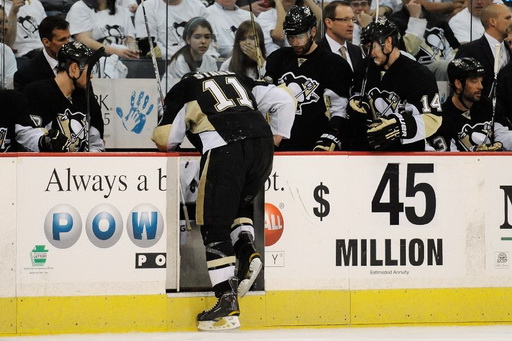 Jordan Staal, Pascal Dupuis, Chris Kunitz, Bill Guerin