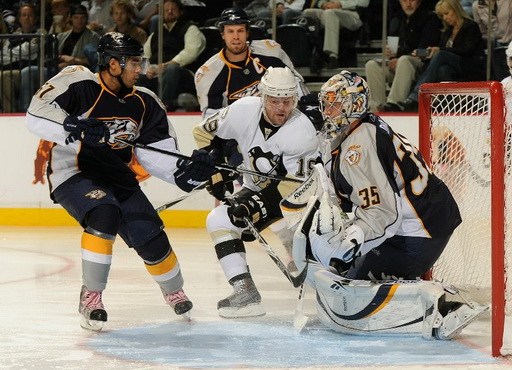 Pekka Rinne, Francis Bouillon, Mike Comrie