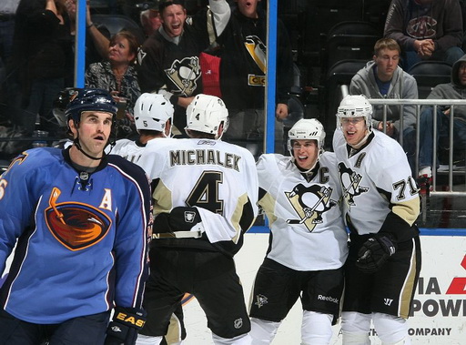 Andrew Ladd, Zbyněk Michálek, Evgeni Malkin, Sidney Crosby