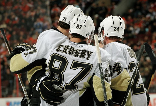 Evgeni Malkin, Sidney Crosby, Matt Cooke