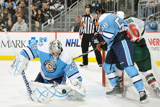 Marc-Andre Fleury, Kristopher Letang, Pierre-Marc Bouchard