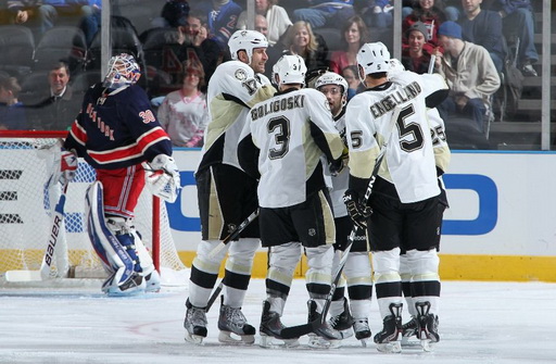 Henrik Lundqvist, Michael Rupp, Alex Goligoski, Deryk Engelland