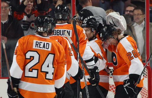 Matt Read, Braydon Coburn, Kimmo Timonen, Claude Giroux