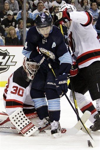 Martin Brodeur, Chris Kunitz,Mark Fayne