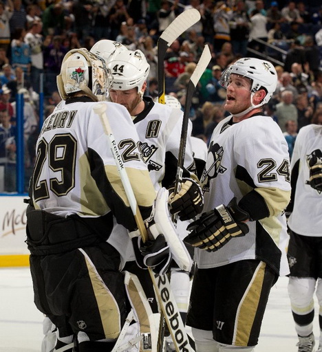 Marc-Andre Fleury, Brooks Orpik, Matt Cooke