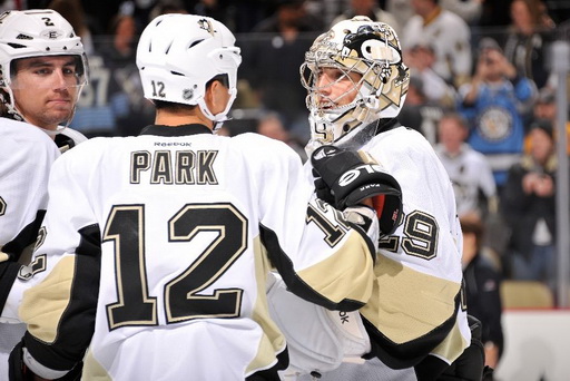 Matt Niskanen, Richard Park, Marc-Andre Fleury