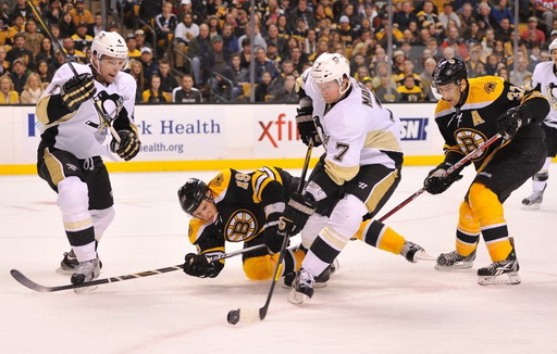 Zbyněk Michálek, Tyler Seguin, Paul Martin, Patrice Bergeron