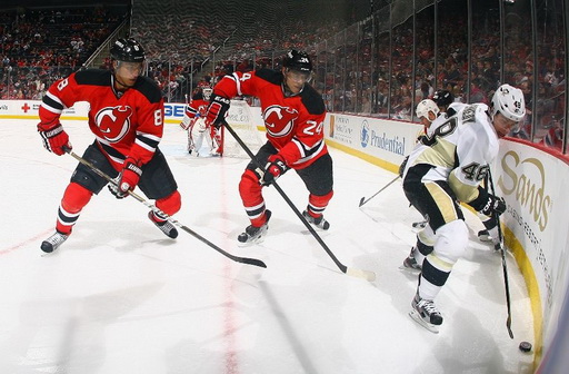 Dainius Zubrus, Bryce Salvador, Tyler Kennedy