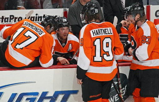 Wayne Simmonds, Claude Giroux, Scott Hartnell, Jakub Voráček