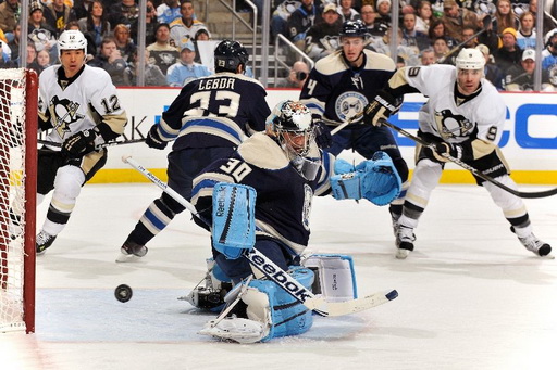 Richard Park, Brett Lebda, Curtis Sanford, John Moore, Pascal Dupuis