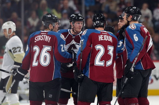 Paul Stastny, Milan Hejduk, Ryan O'Reilly, Erik Johnson