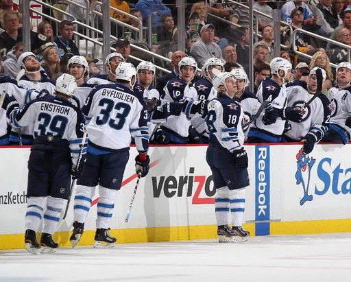 Tobias Enstrom, Dustin Byfuglien, Bryan Little