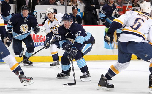 Matt Cooke, Jordin Tootoo, Sidney Crosby, Shea Weber