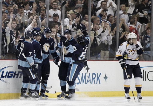 Paul Martin, Chris Kunitz, Evgeni Malkin, James Neal, Kristopher Letang