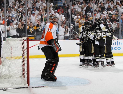 Ilya Brygalov, Chris Kunitz, Steve Sullivan