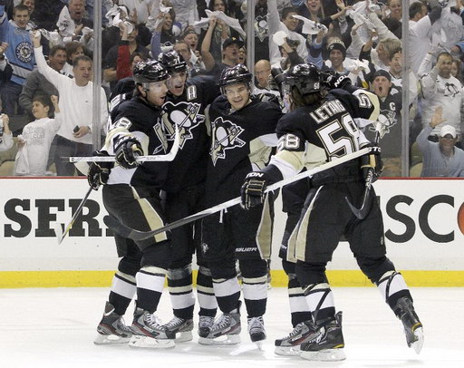 James Neal, Evgeni Malkin, Chris Kunitz, Kristopher Letang